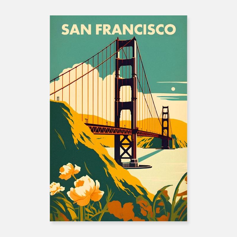 San Francisco Rejsekunst Poster 60x90 cm