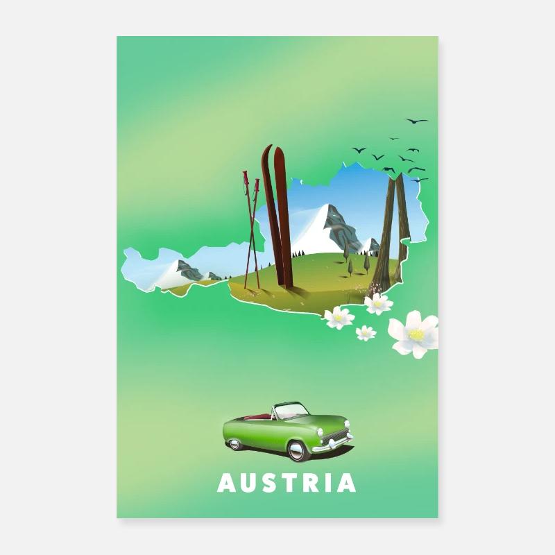 Österreich Skiplakat Poster 60x90 cm
