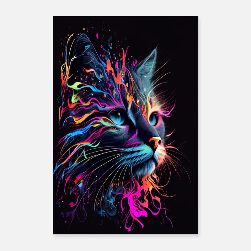 Katze Abstrakt Poster 60x90 cm