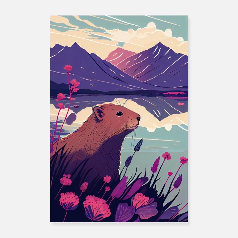 Capybara Nature Capibara Poster 60 x 90 cm