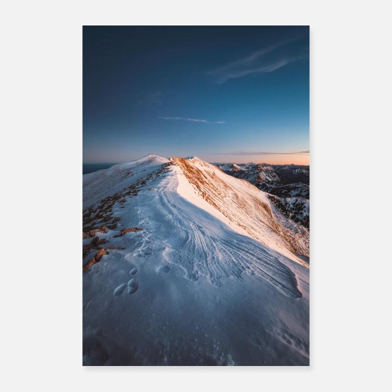 Alpen Glow On Agrafa mountain range in Greece Poster 24" x 35" (60x90 cm)