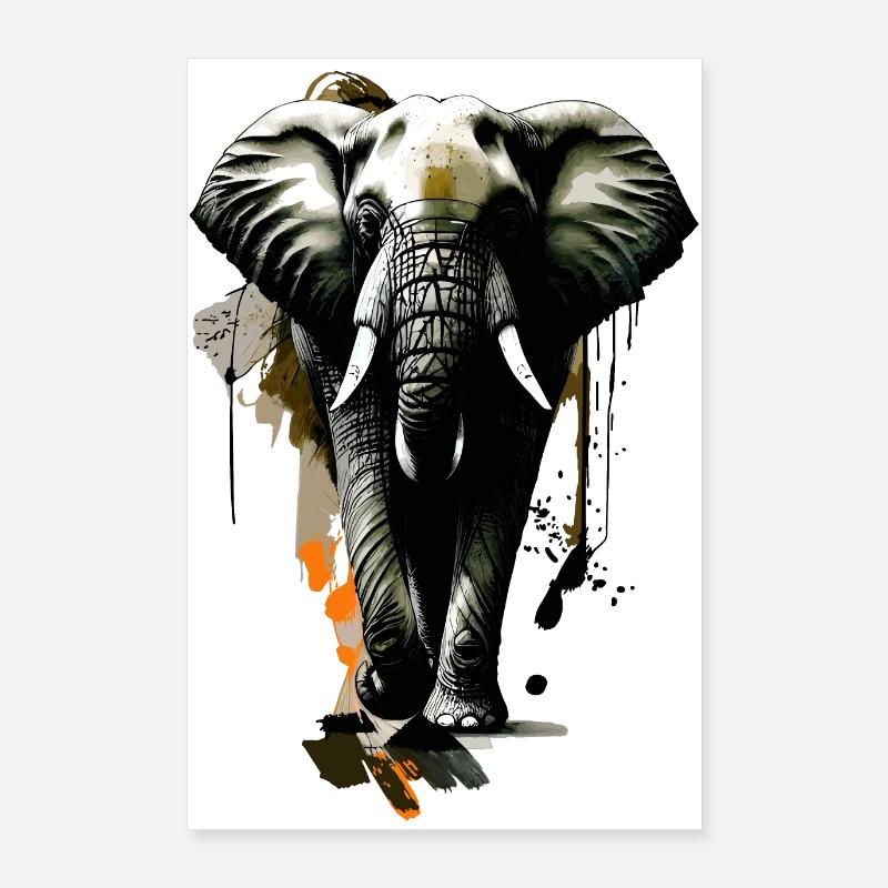 Elefant savanne afrika Poster 60x90 cm