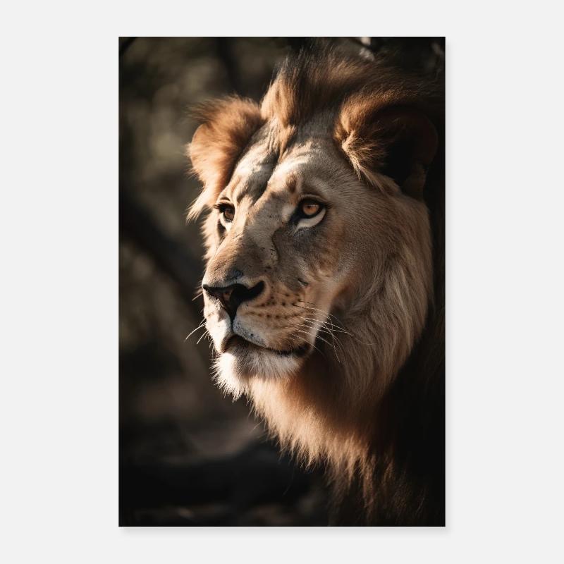 Löwe in der Savanne V1 Poster 60x90 cm