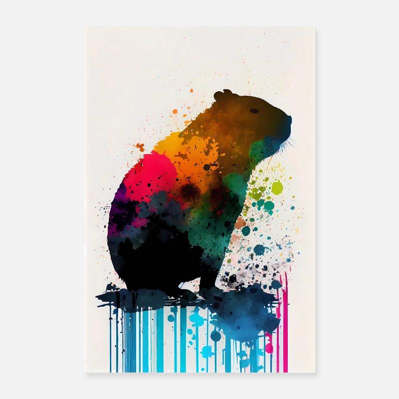 Capybara Colorful Poster 24" x 35" (60x90 cm)