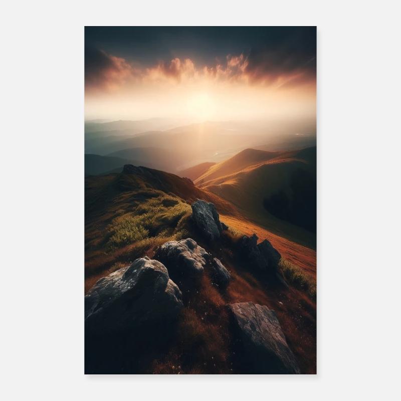 Berggipfel V2 Poster 60x90 cm