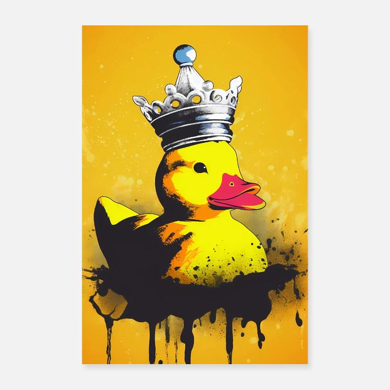 Rubber Duck With Crown Poster 60x90 cm