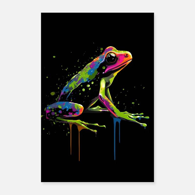 Frog Colorful Poster 60x90 cm