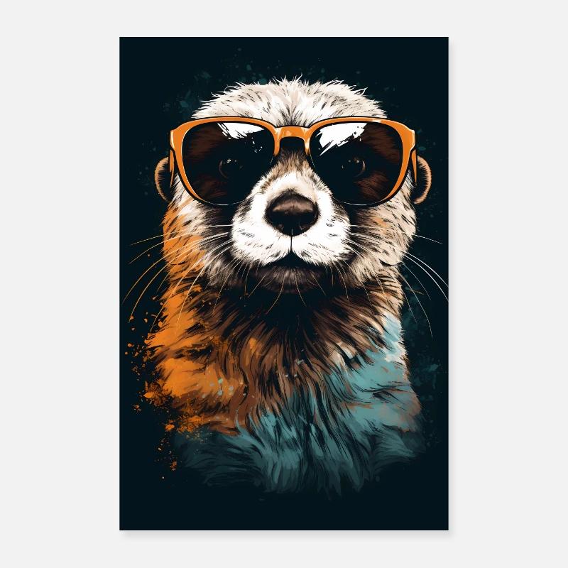 Otter with Sunglasses Poster 60x90 cm