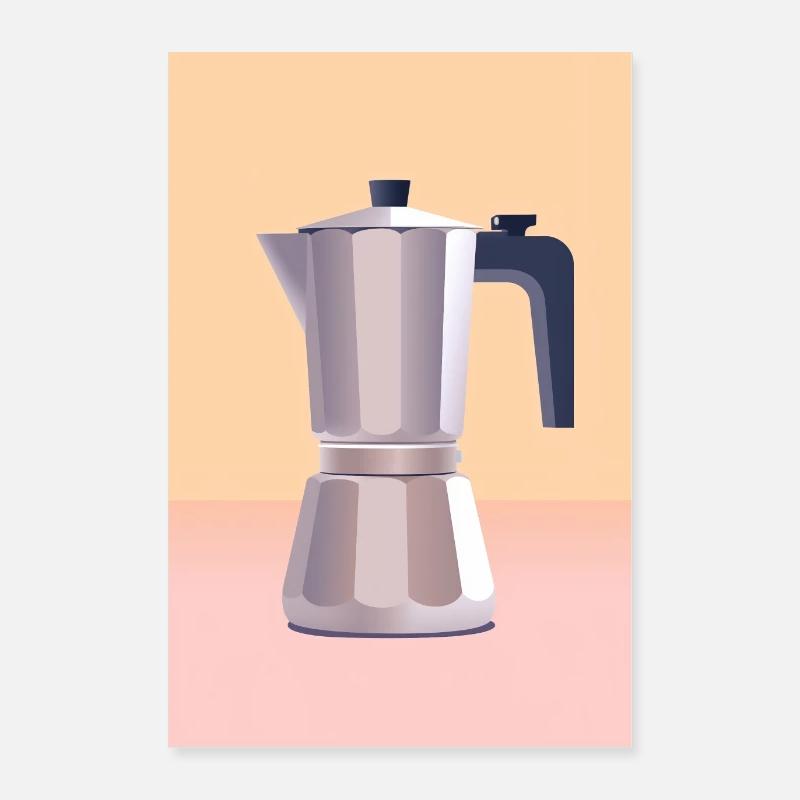 Minimalistischer Espressokocher Poster 60x90 cm