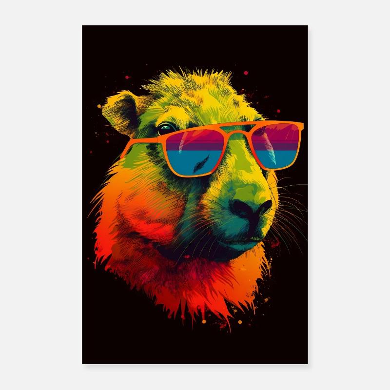 Capybara with Sunglasses Poster 60x90 cm