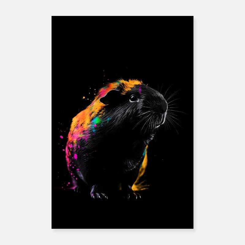 Silhouette de cochon d’Inde Poster 60 x 90 cm