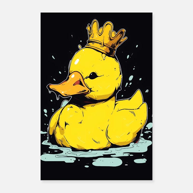 Rubber Duck With Crown Poster 60x90 cm