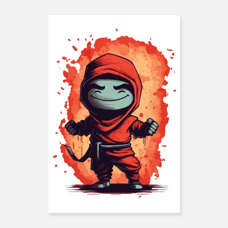 Ninja heureux Poster 60 x 90 cm