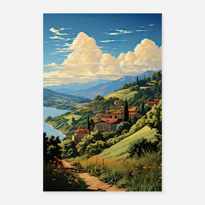Mountain Retro Holiday, Retro Style Poster 60 x 90 cm