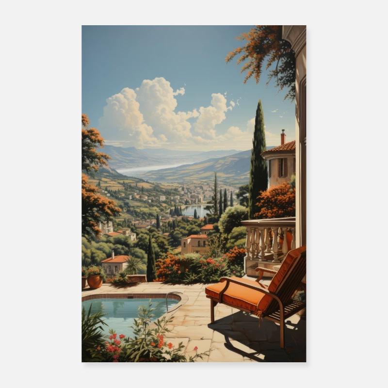 Berg-Retro-Urlaub, Retro-Stil Poster 60x90 cm