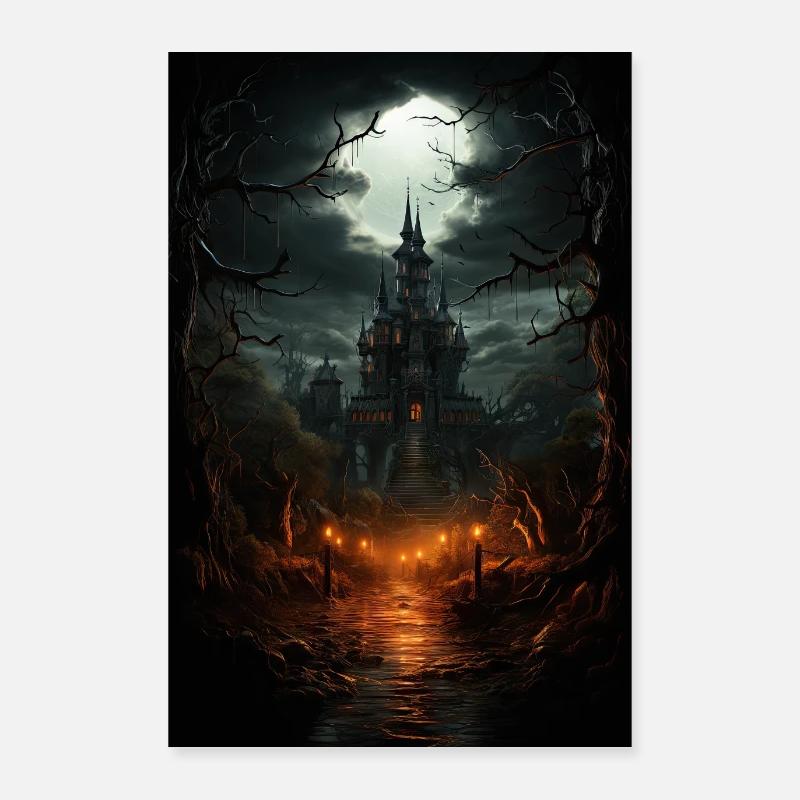 Maison hantée / palais. Décor d’Halloween Poster 60 x 90 cm