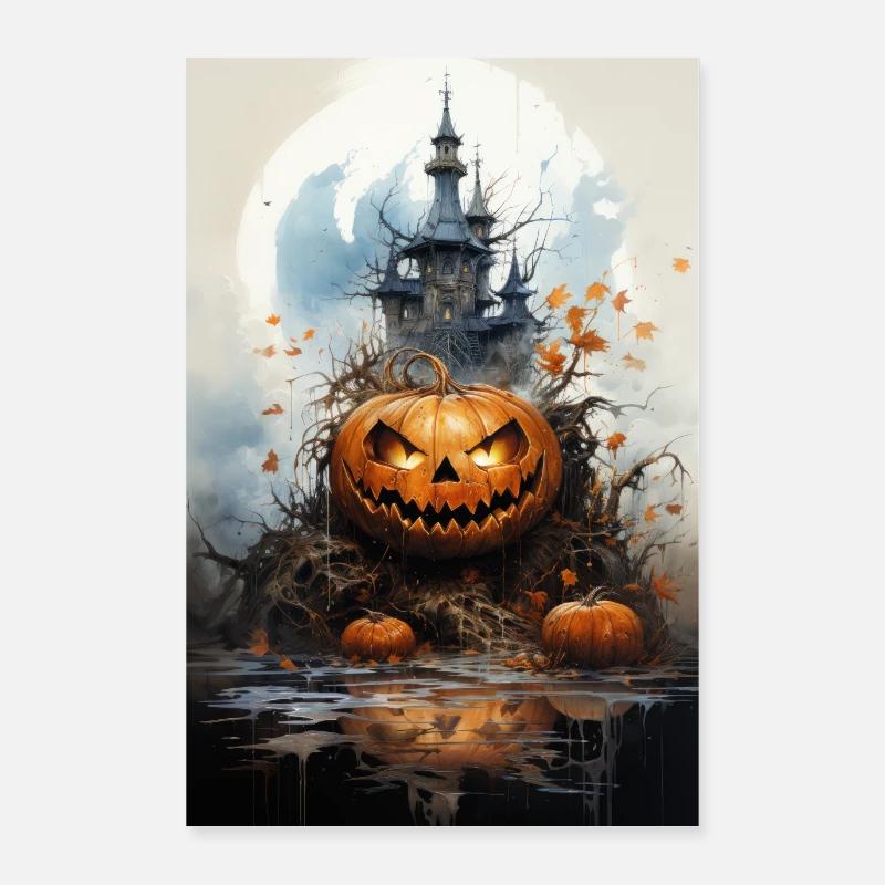 Maison hantée / palais. Décor d’Halloween Poster 60 x 90 cm