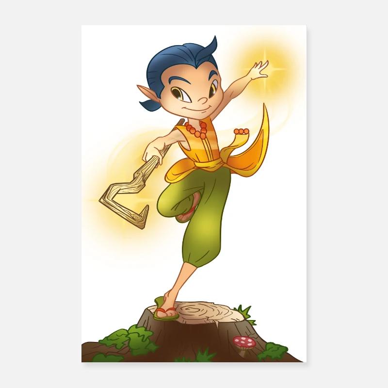Créatures fantastiques Fée Pixie Forêt élémentaire Poster 60 x 90 cm