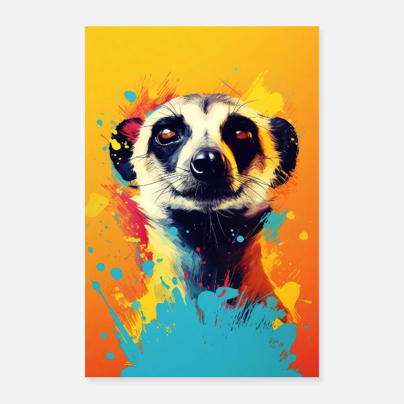 Meerkat Abstract - Poster 24" x 35" (60x90 cm) - white