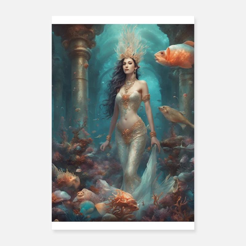 Sirène dans le temple Poster 60 x 90 cm