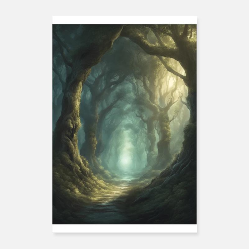 Alter mythischer Waldweg Poster 60x90 cm