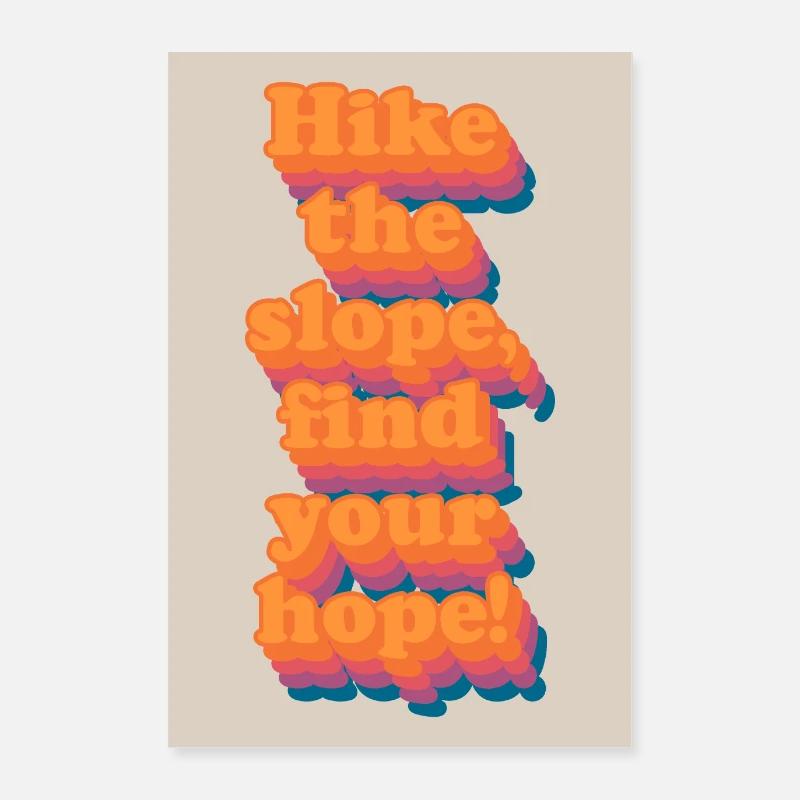 Find hope while hiking retro typography Poster 24" x 35" (60x90 cm)