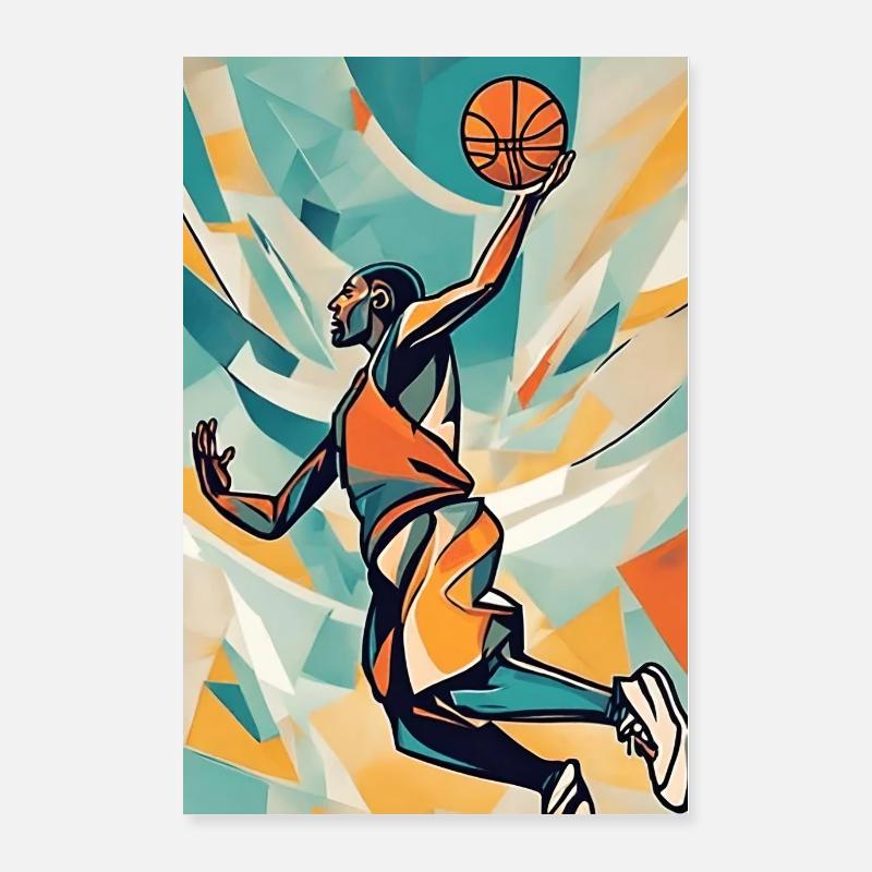 Éclat de Slam Dunk Coloré Poster 60 x 90 cm