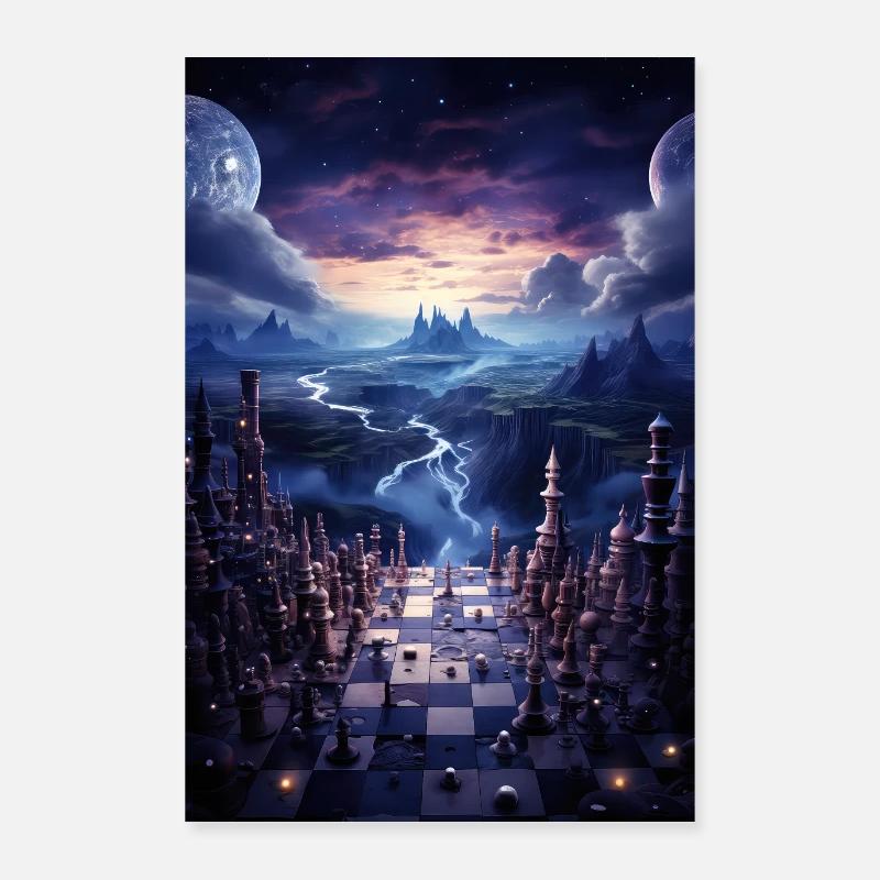 Chess, Universe, Planets, Space Poster 24" x 35" (60x90 cm)