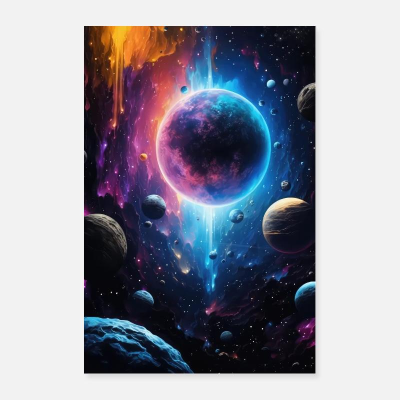 galaxy planets space Poster 24" x 35" (60x90 cm)