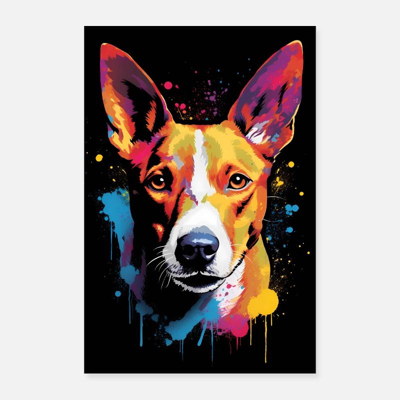 Basenji Colorful Bunt Poster 60x90 cm