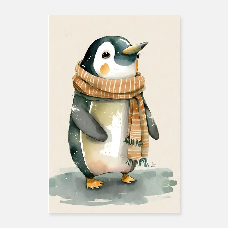 Pinguinfreunde Paradies Poster 60x90 cm