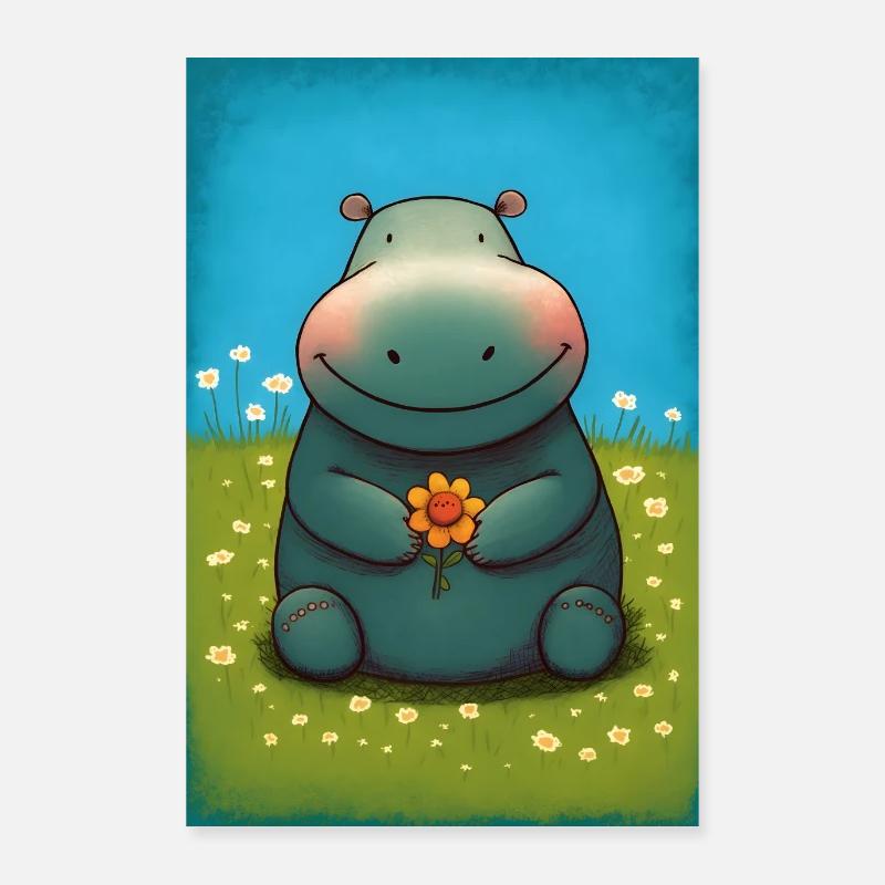 Magical Hippo Poster 24" x 35" (60x90 cm)