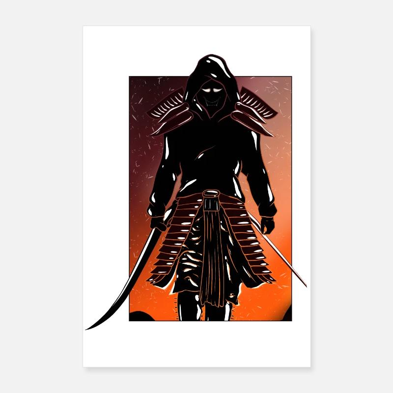 Samurai Hannya im Kapuzenpullover Poster 60x90 cm