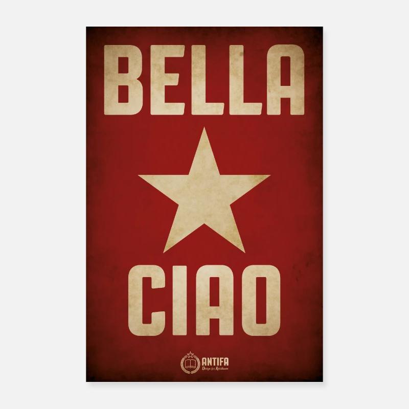 Affiche de la chanson partisane - Poster 60 x 90 cm - blanc