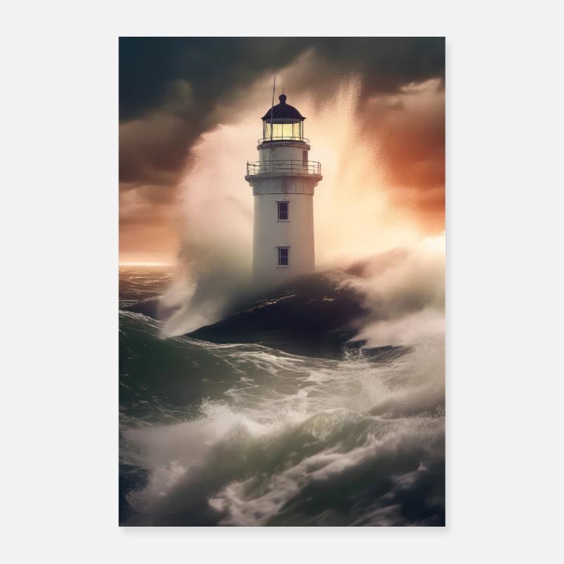 Sturmwacht-Turmspitze - Poster 60x90 cm - Weiß