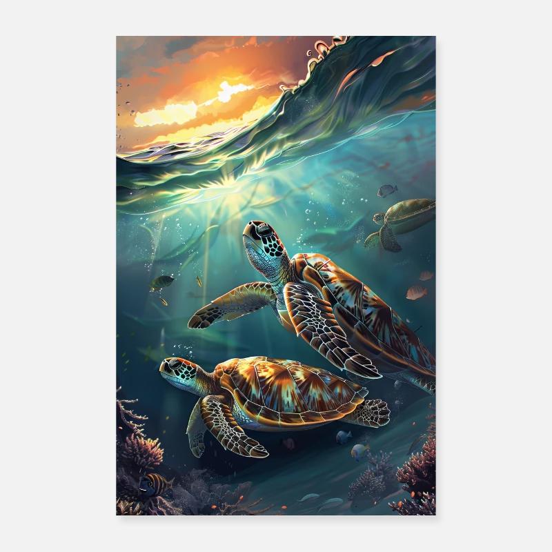 Schildkröte Poster 60x90 cm