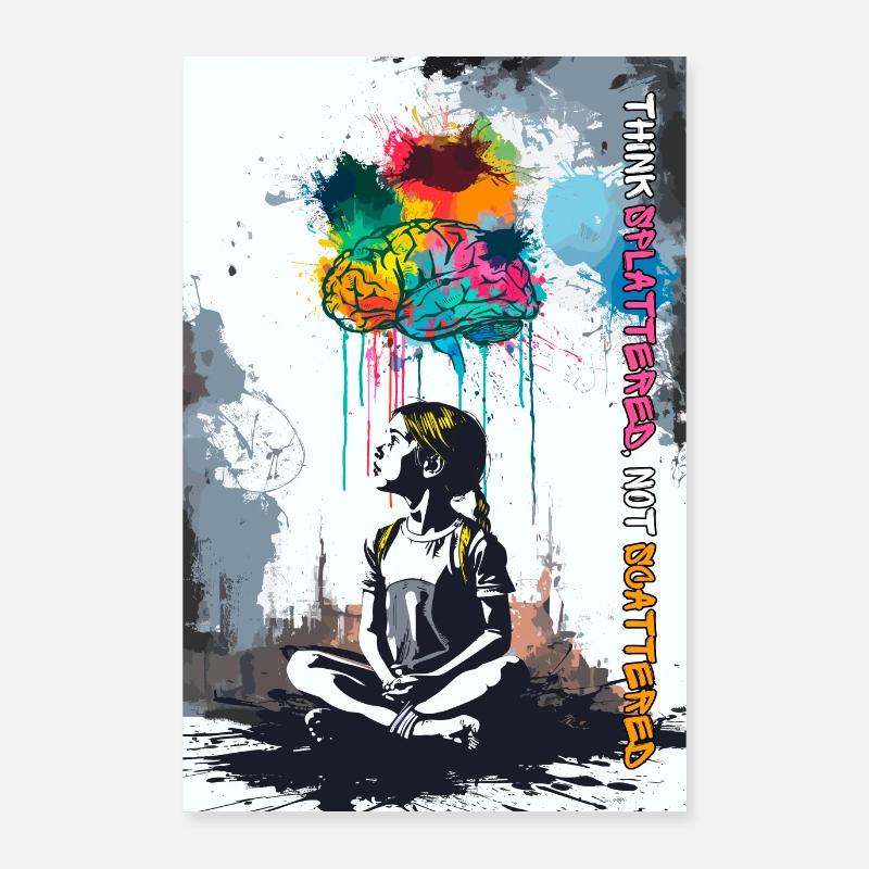Think Splattered: Brain Art for ADHD Awareness Poster 24" x 35" (60x90 cm)