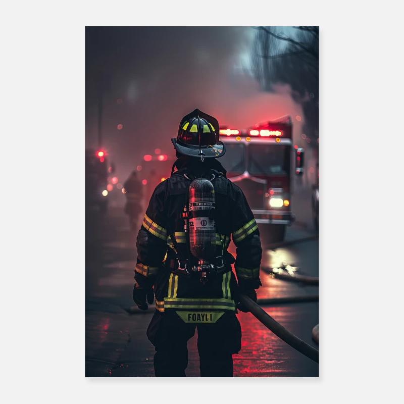 Feuerwehrmann Poster 60x90 cm