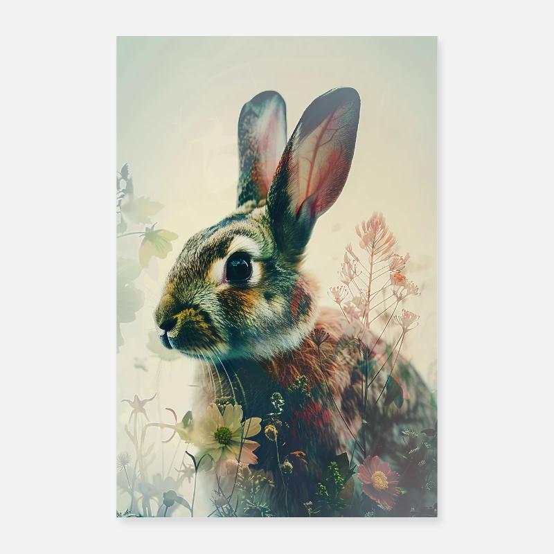 Rabbit Poster 24" x 35" (60x90 cm)