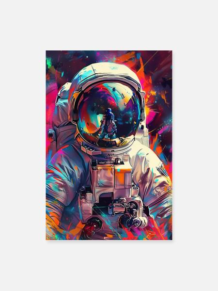 Astronaut - Poster 60x90 cm - Weiß