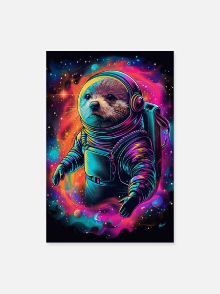 Otter - Poster 60x90 cm - Weiß