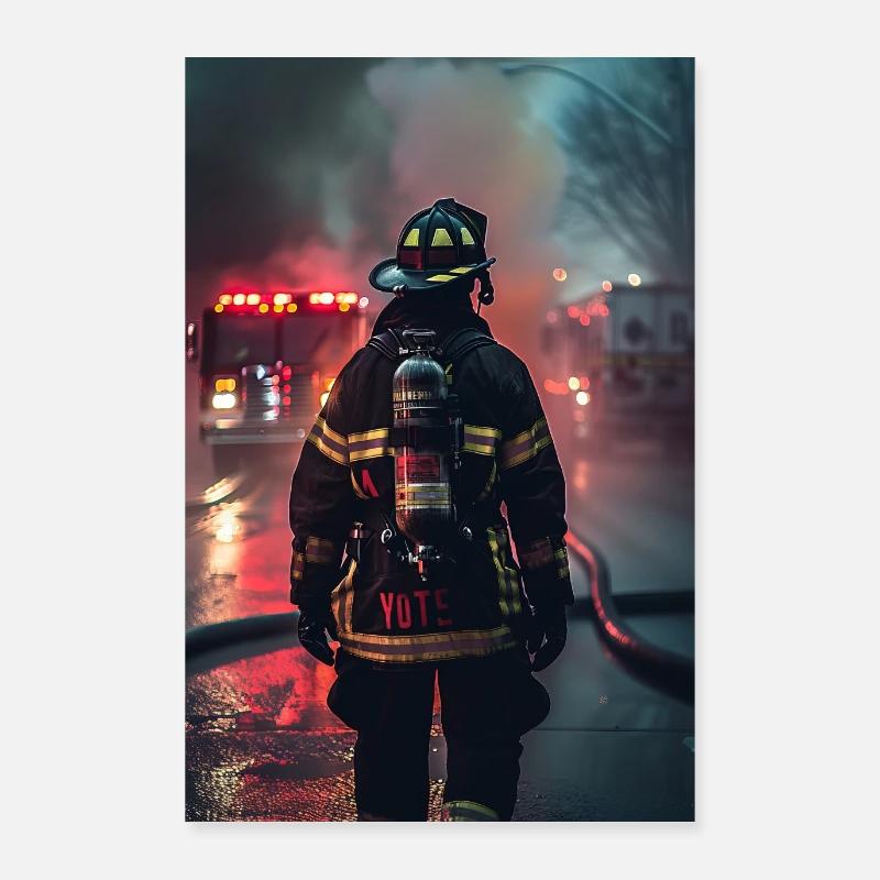 Feuerwehrmann Poster 60x90 cm