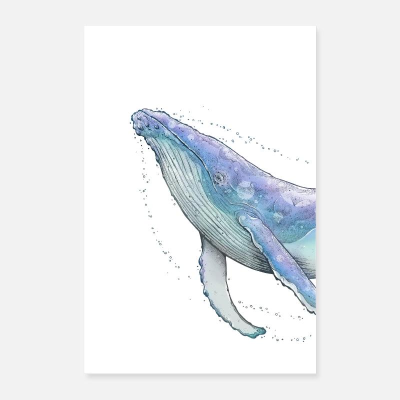 Humpback whale Poster 24" x 35" (60x90 cm)