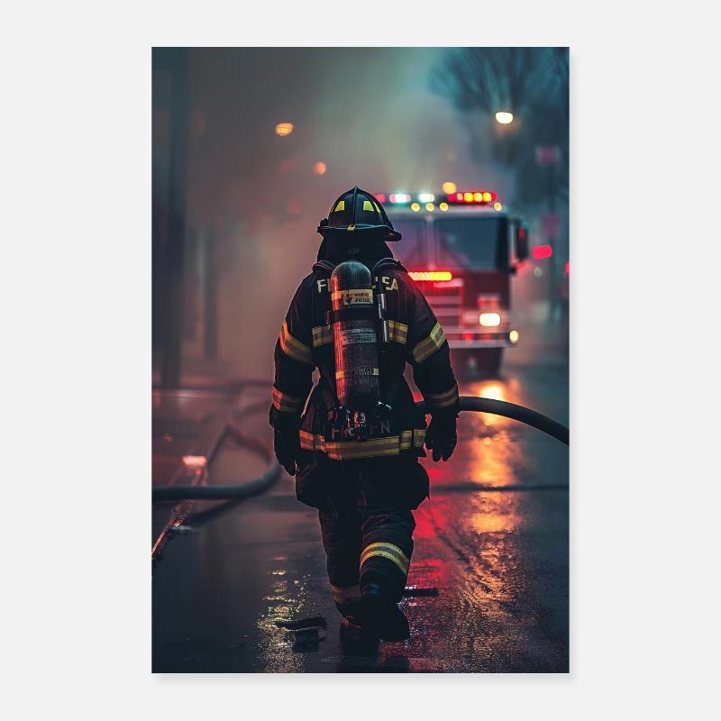 Feuerwehrmann Poster 60x90 cm