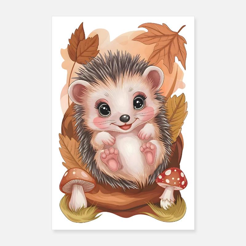 Adorable bébé hérisson Poster 60 x 90 cm