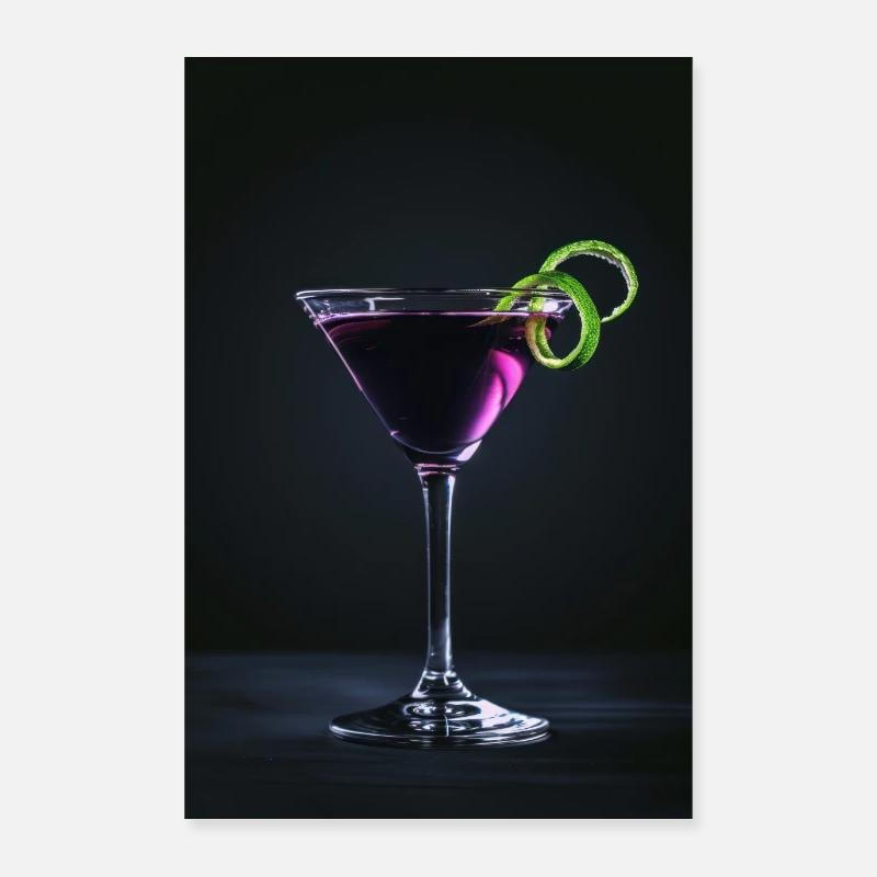 Cocktail cosmopolite chic avec touche de citron vert Poster 60 x 90 cm