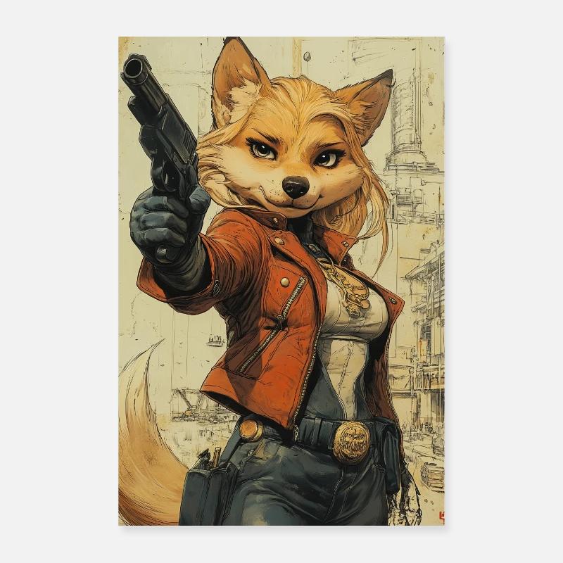 Fuchs Heldin Westernlook Poster 60x90 cm