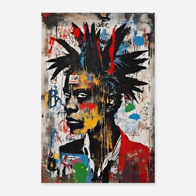 Portrait Urbain - Explosion de Couleurs Poster 60 x 90 cm