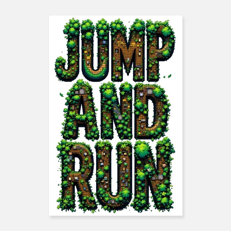 jump and run Poster 24" x 35" (60x90 cm)
