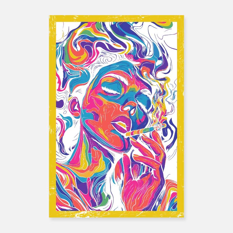 Surreal 80s Psychedelic Poster 24" x 35" (60x90 cm)